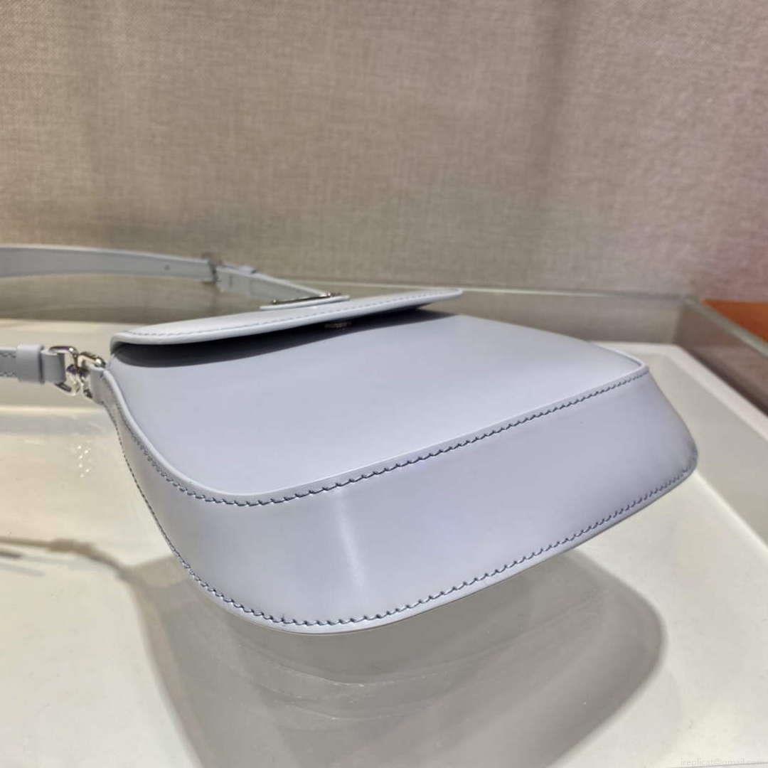 Prada 1BH188 Prada Cleo Brushed Leather Mini Bag Light blue