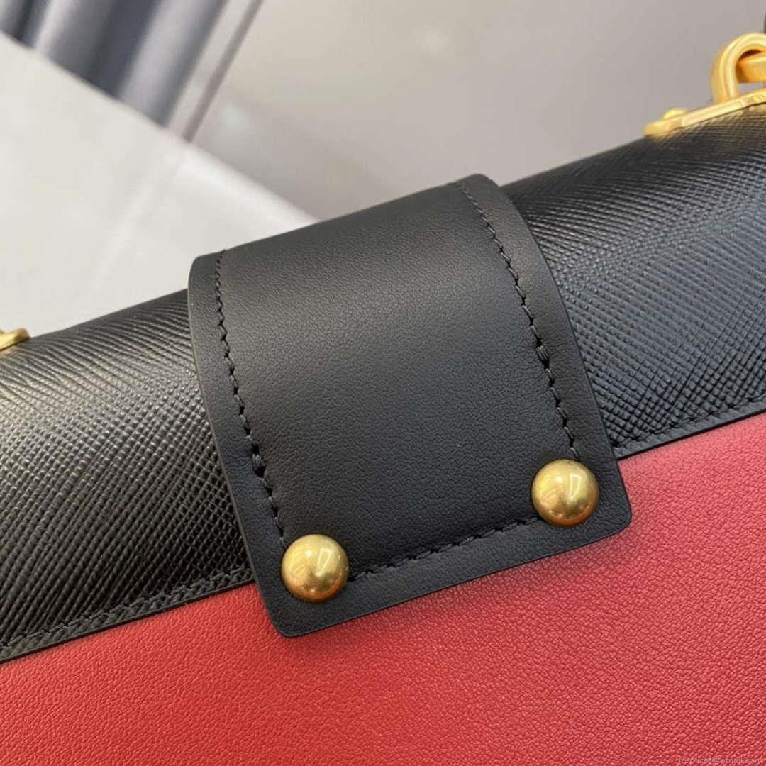 Prada 1BD045 Prada Cahier Leather Bag Red