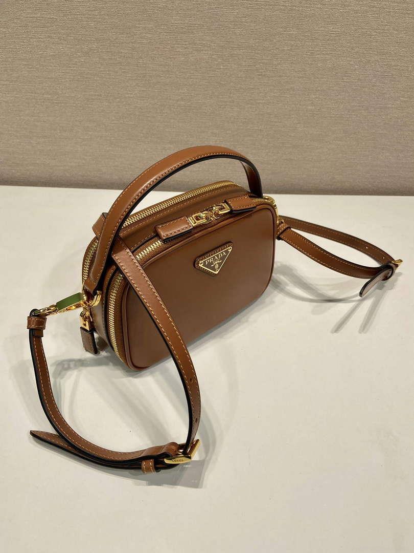 Prada 1BH203 Prada Odette Leather Mini-Bag Brown