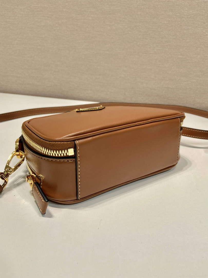 Prada 1BH203 Prada Odette Leather Mini-Bag Brown
