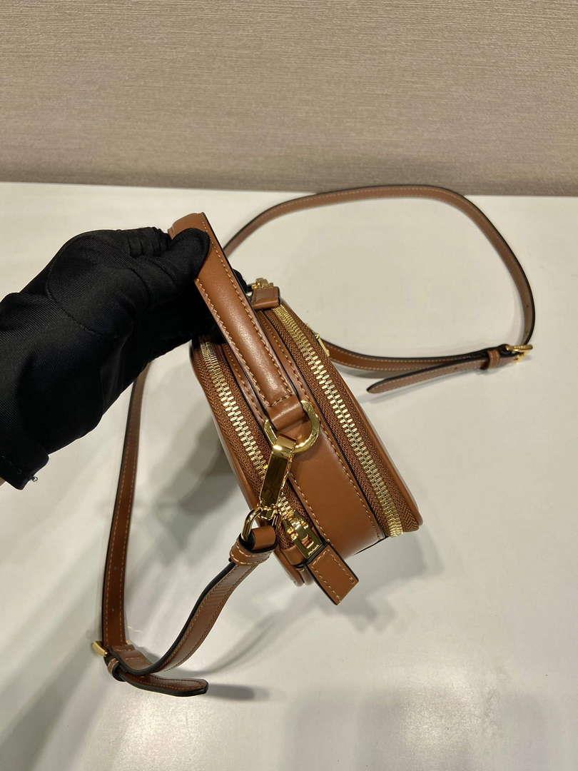 Prada 1BH203 Prada Odette Leather Mini-Bag Brown