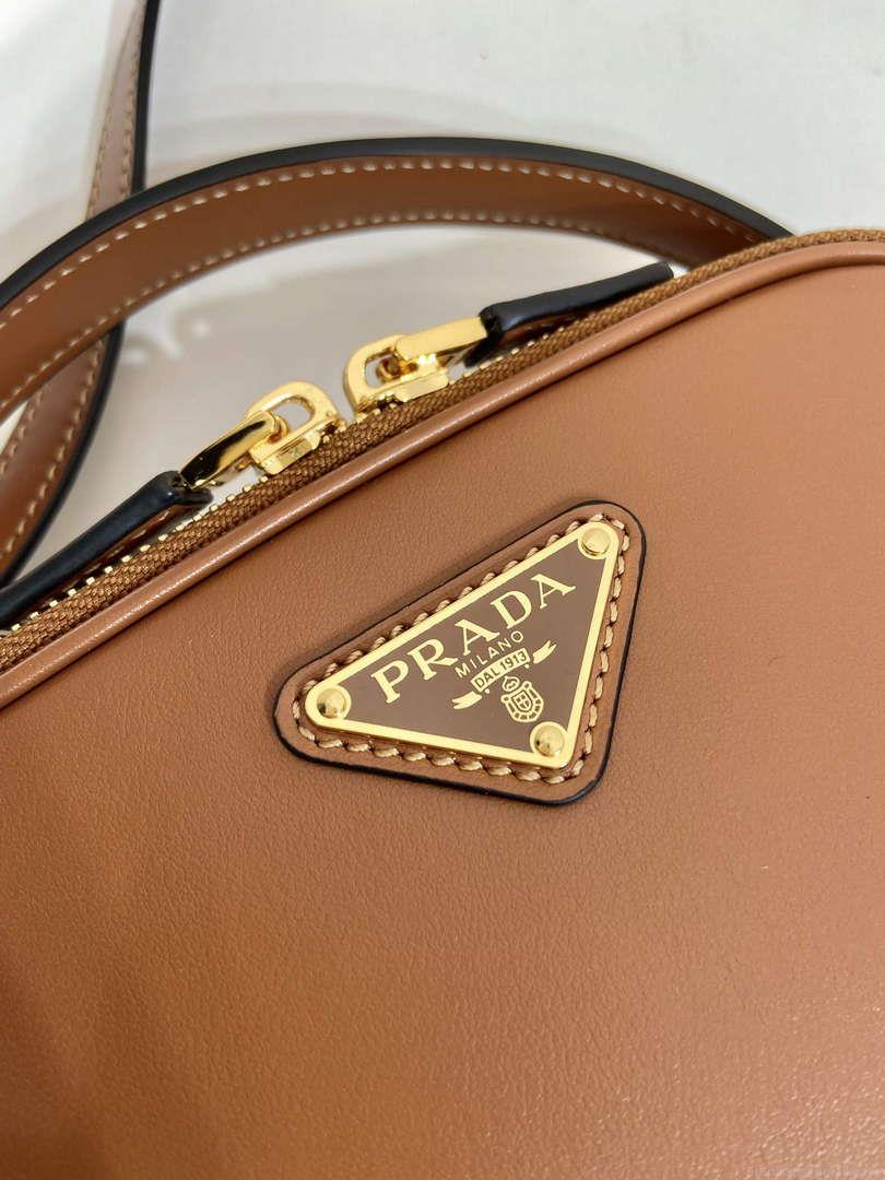 Prada 1BH203 Prada Odette Leather Mini-Bag Brown
