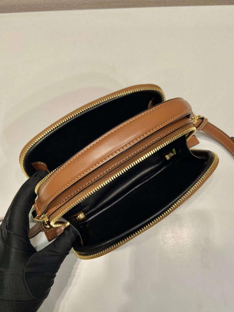 Prada 1BH203 Prada Odette Leather Mini-Bag Brown