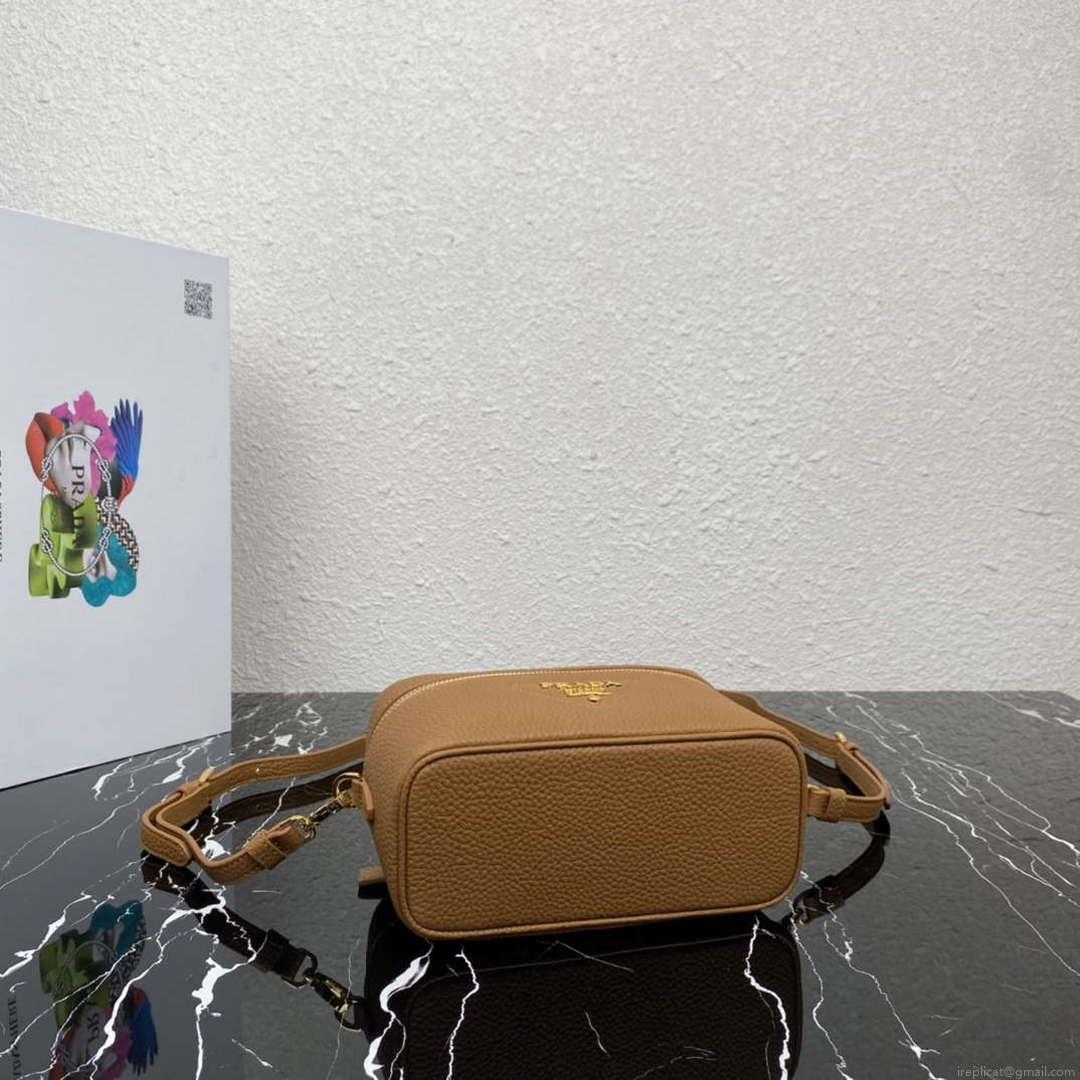 Prada 1BH202 Leather Mini Bag Cognac