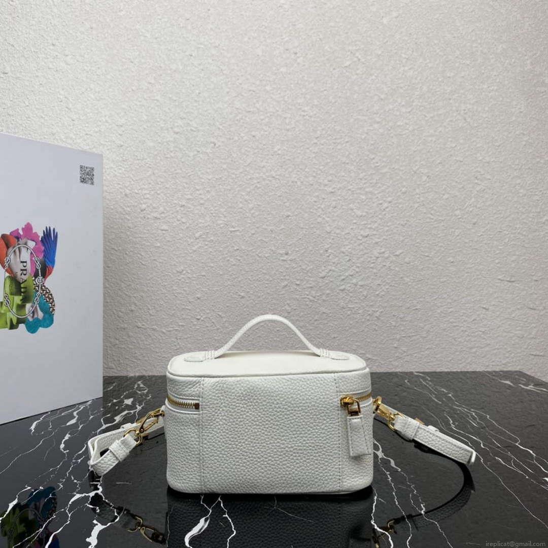 Prada 1BH202 Leather Mini Bag White