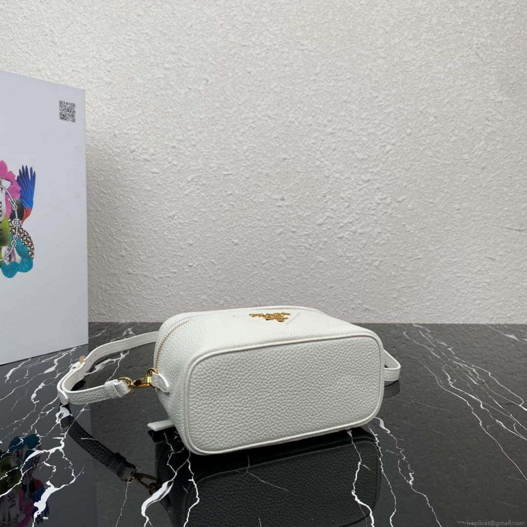 Prada 1BH202 Leather Mini Bag White