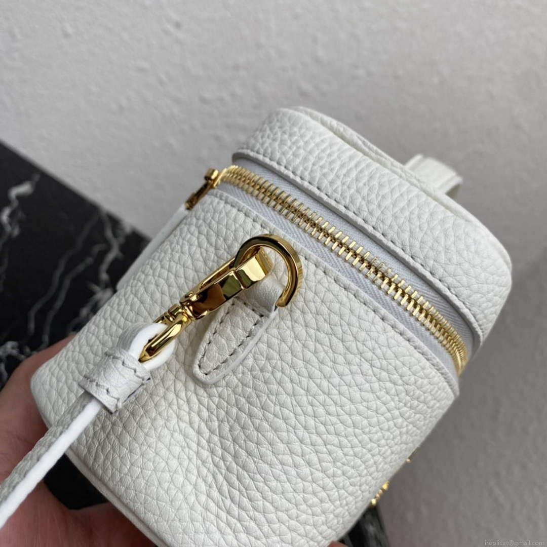 Prada 1BH202 Leather Mini Bag White
