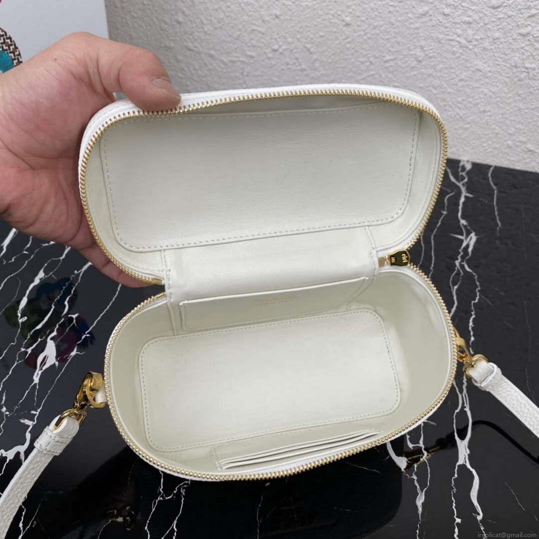 Prada 1BH202 Leather Mini Bag White