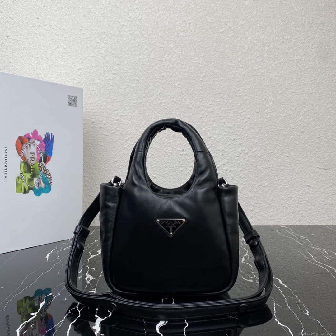 Prada 1BA359 Small Padded Prada Soft Nappa Leather Bag Black
