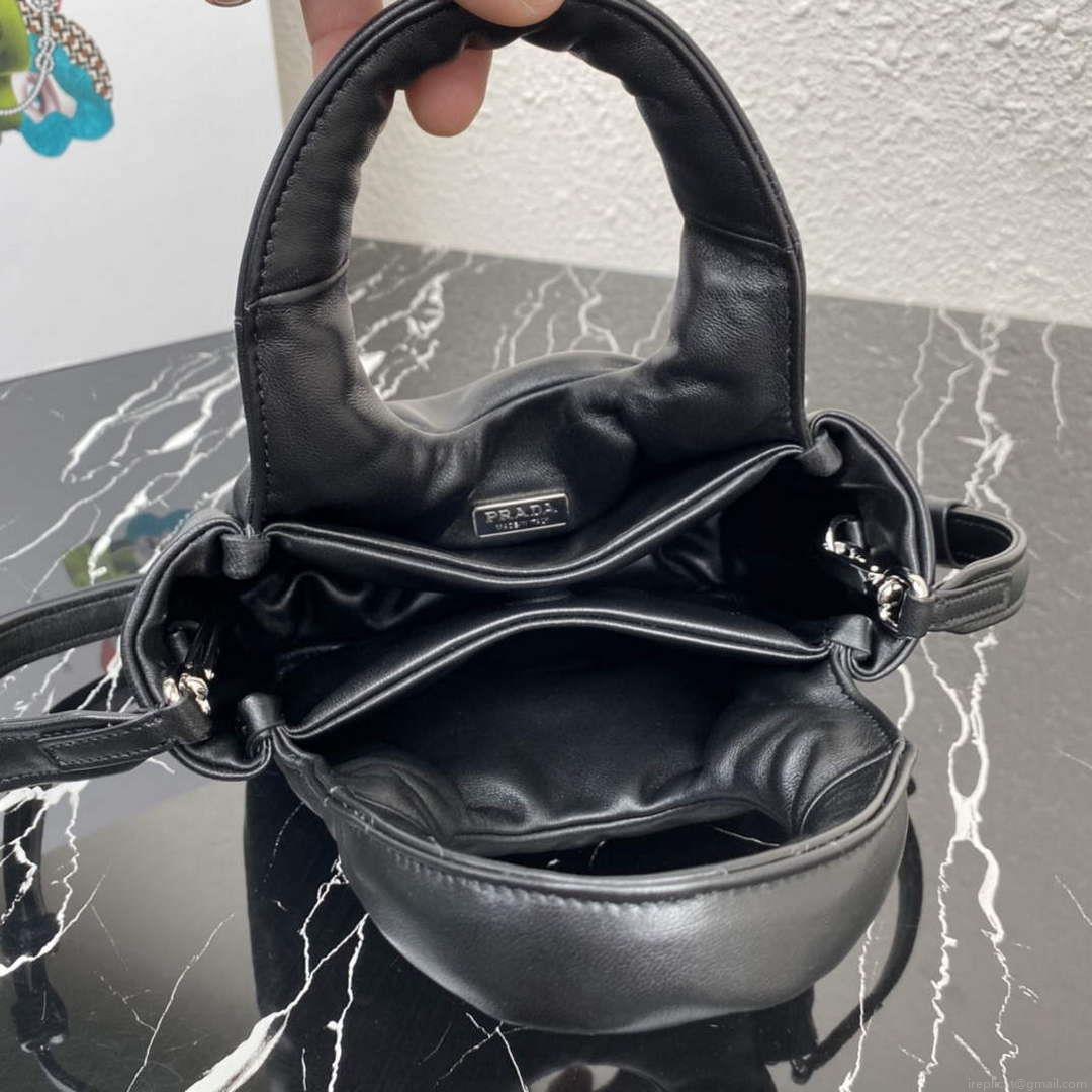 Prada 1BA359 Small Padded Prada Soft Nappa Leather Bag Black