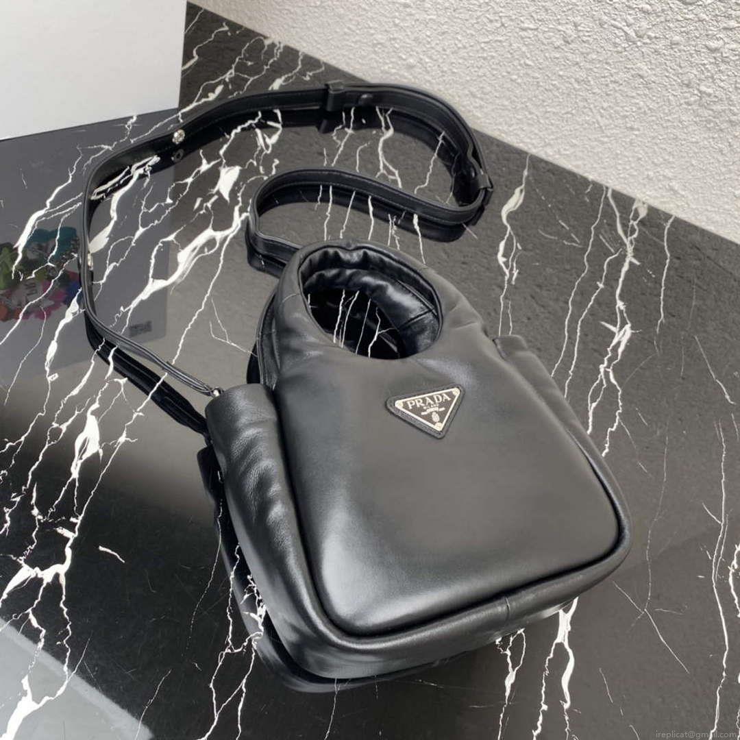 Prada 1BA359 Small Padded Prada Soft Nappa Leather Bag Black