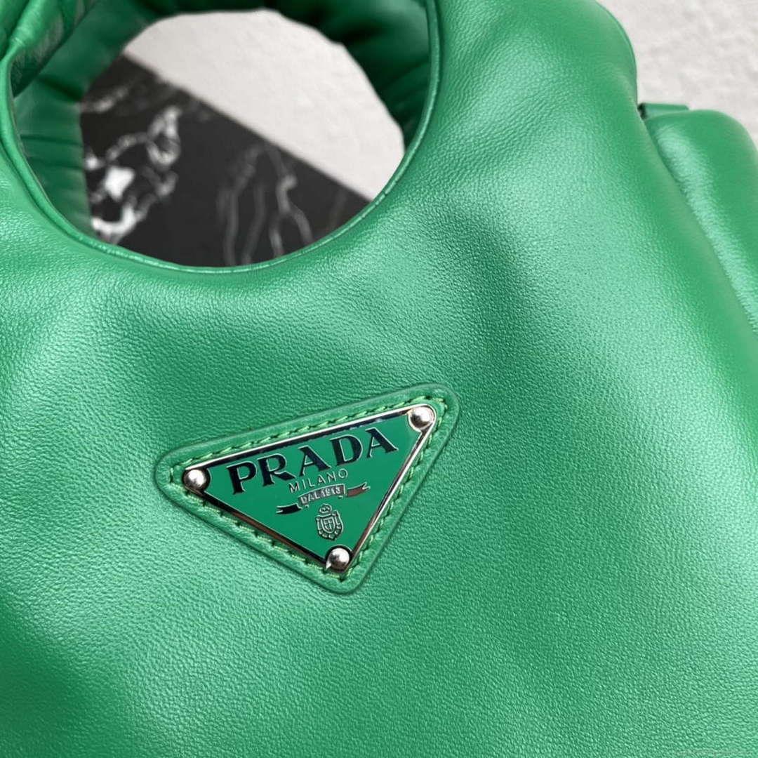 Prada 1BA359 Small Padded Prada Soft Nappa Leather Bag Green