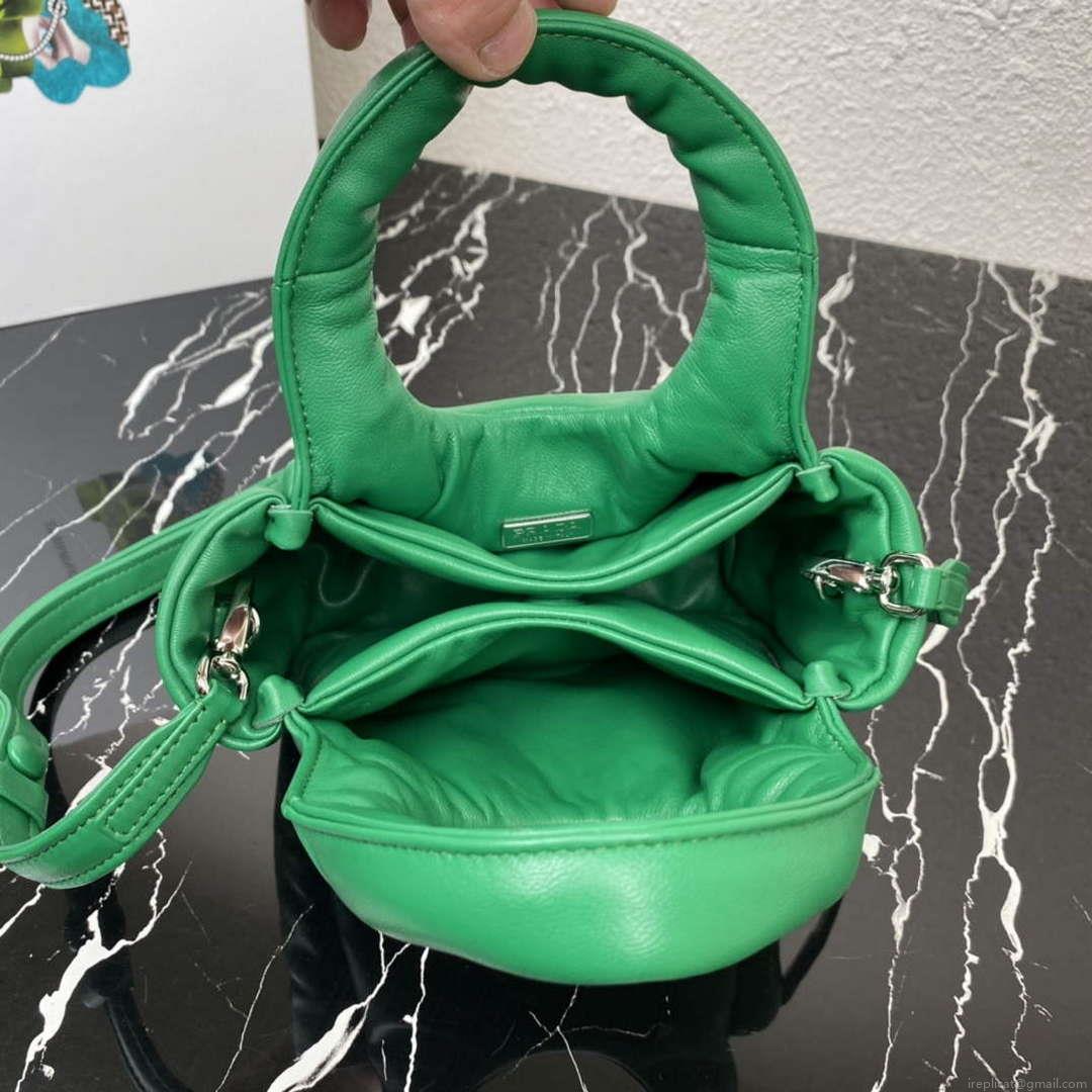 Prada 1BA359 Small Padded Prada Soft Nappa Leather Bag Green