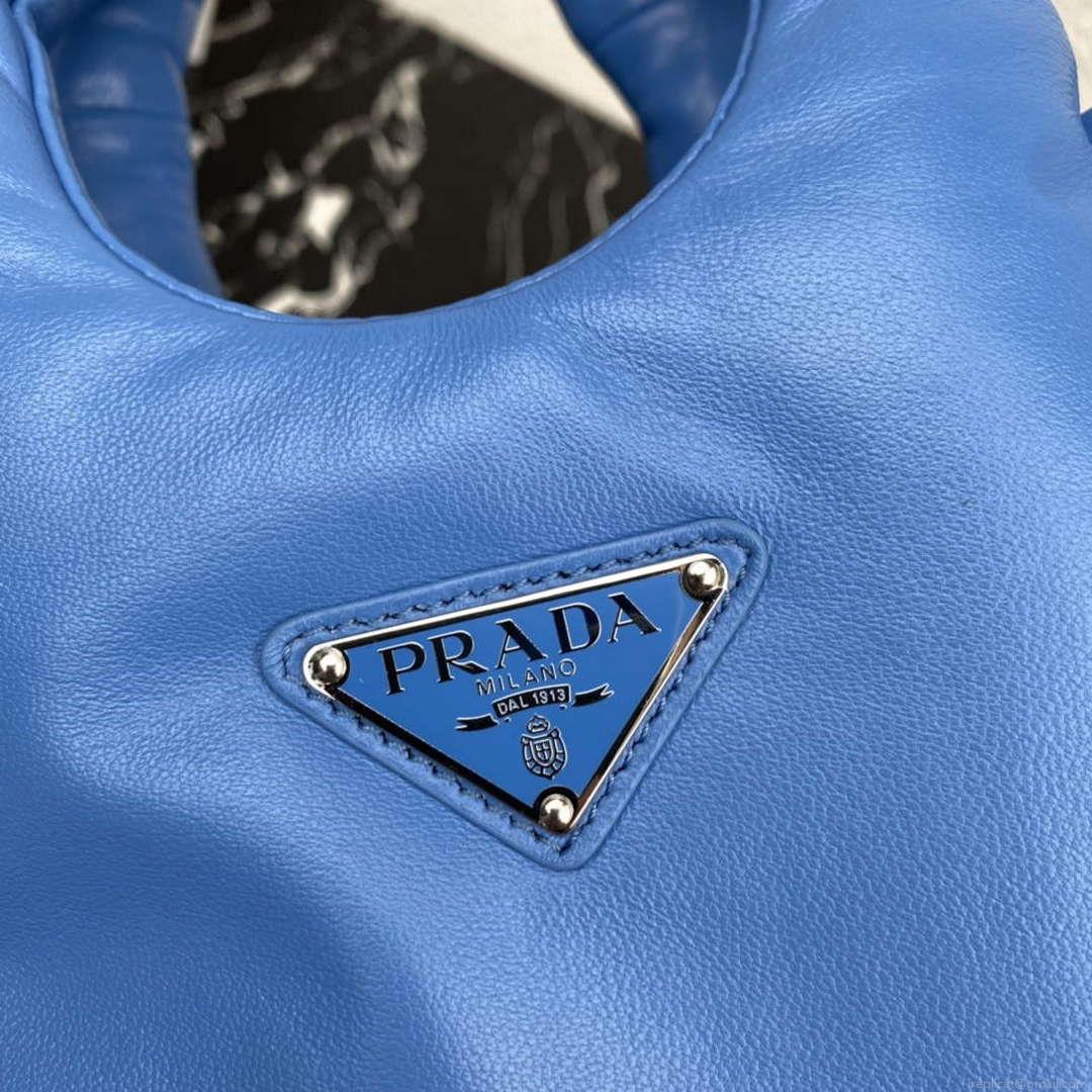 Prada 1BA359 Small Padded Prada Soft Nappa Leather Bag Light Blue