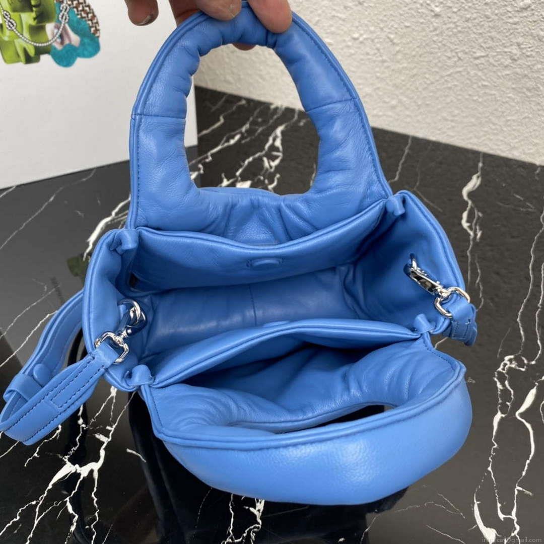 Prada 1BA359 Small Padded Prada Soft Nappa Leather Bag Light Blue