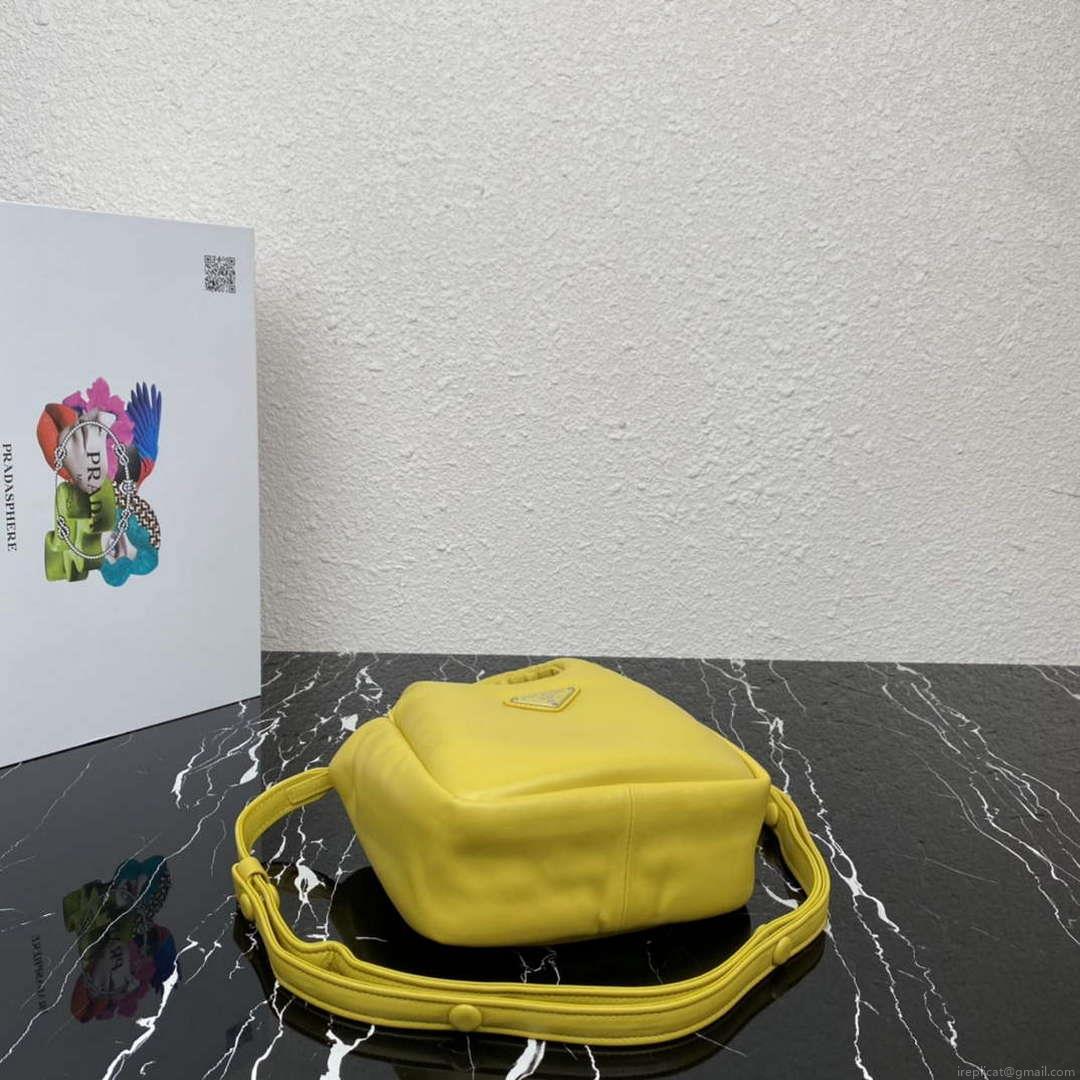 Prada 1BA359 Small Padded Prada Soft Nappa Leather Bag Yellow