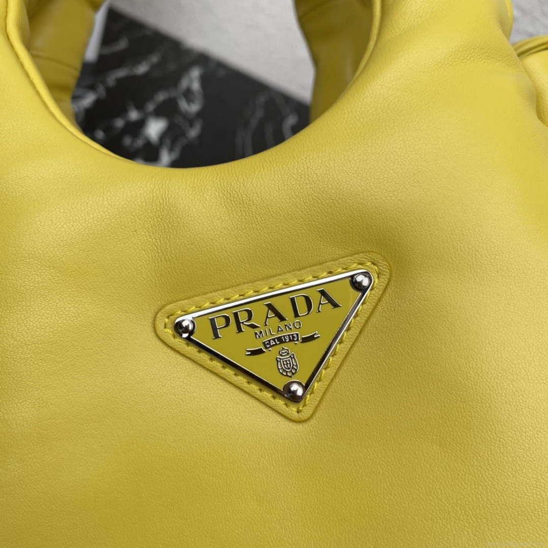 Prada 1BA359 Small Padded Prada Soft Nappa Leather Bag Yellow