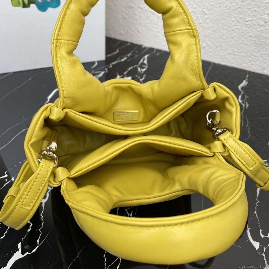 Prada 1BA359 Small Padded Prada Soft Nappa Leather Bag Yellow