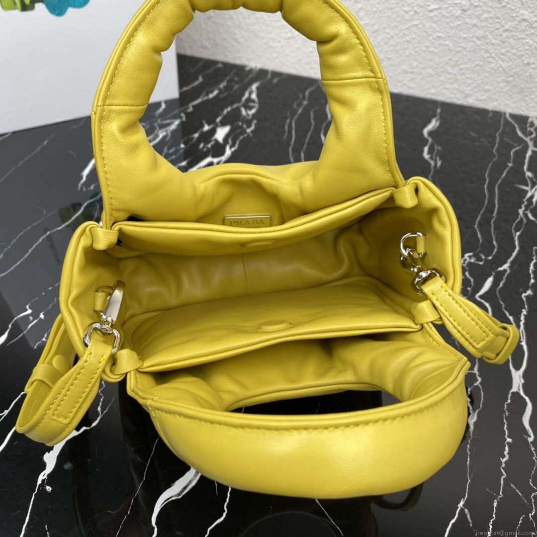 Prada 1BA359 Small Padded Prada Soft Nappa Leather Bag Yellow