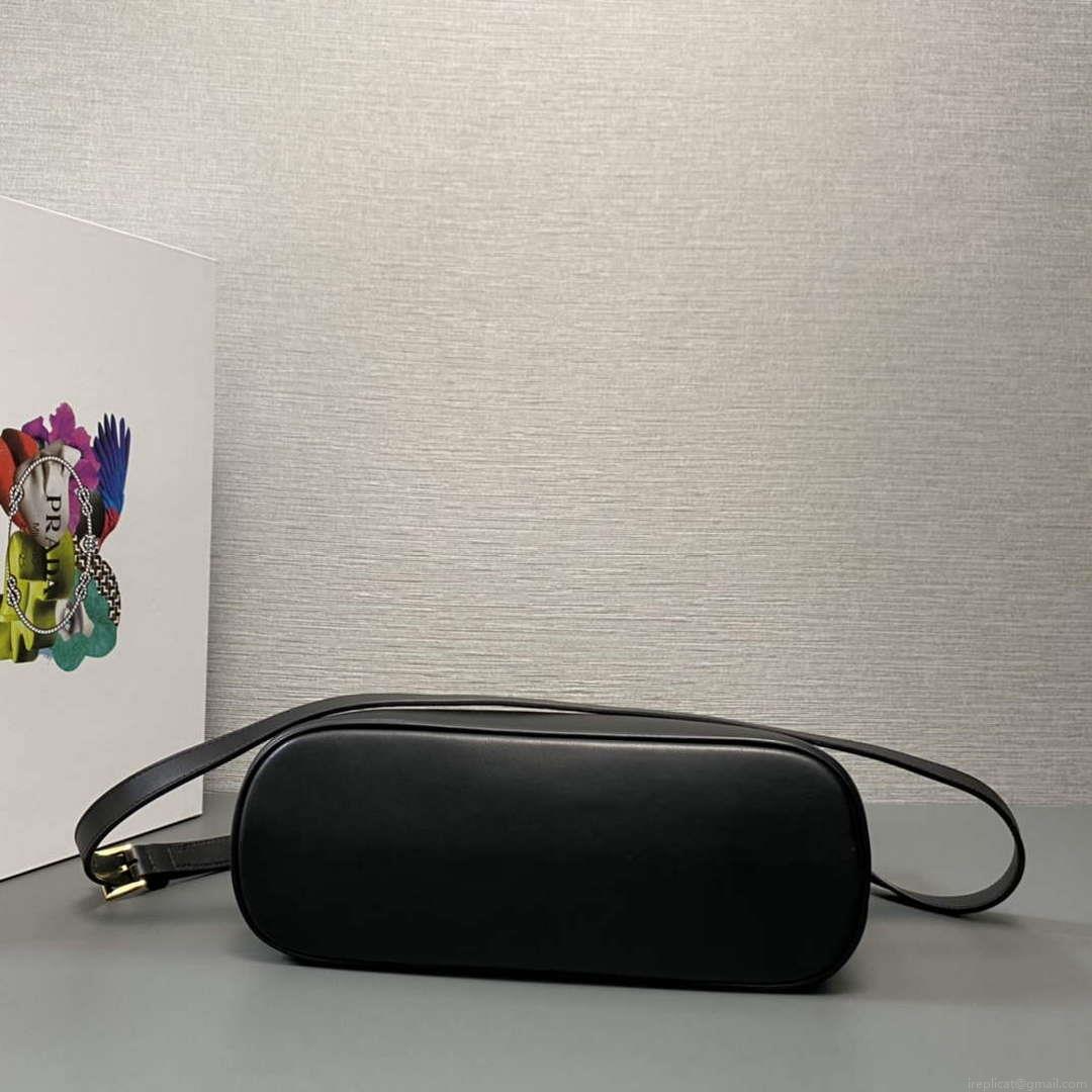 Prada 1BA418 Small Leather Handbag With Belt Black