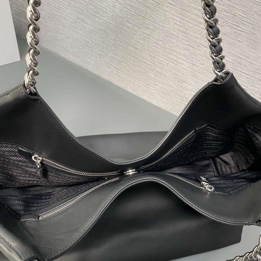 Prada 1BA638 Book Tote Bag Black