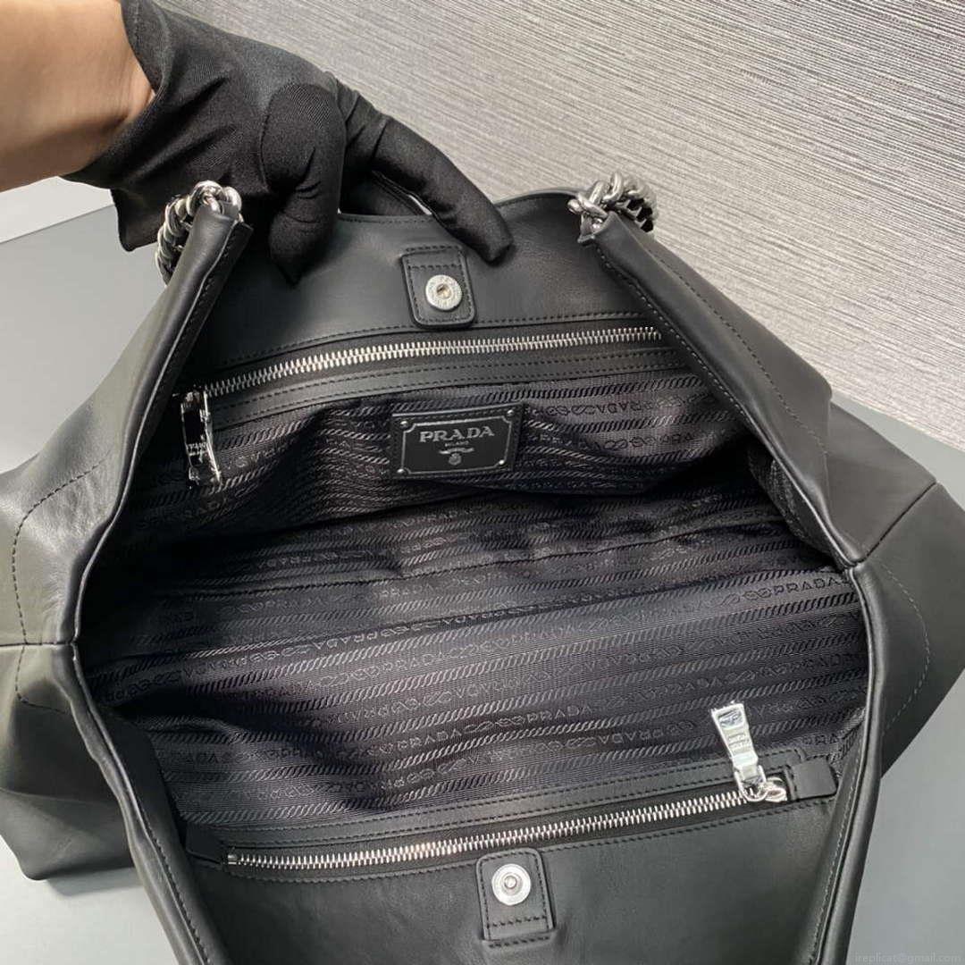 Prada 1BA638 Book Tote Bag Black