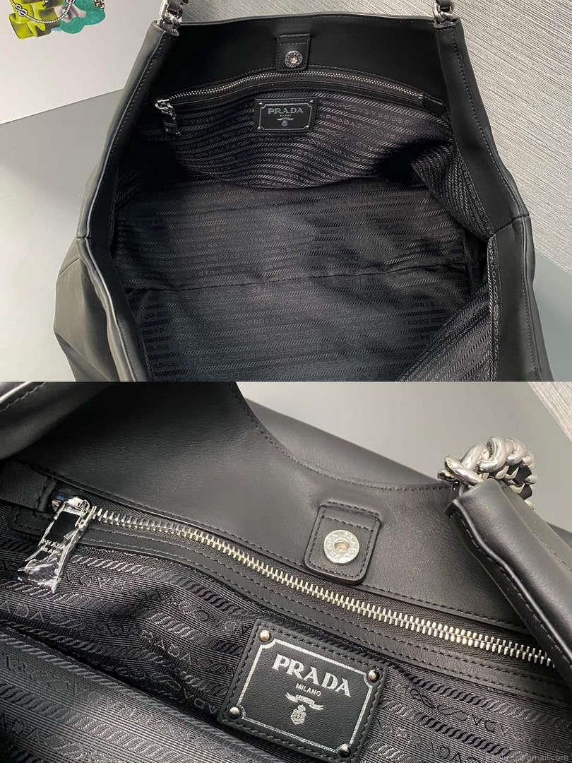 Prada 1BA638 Book Tote Bag Black