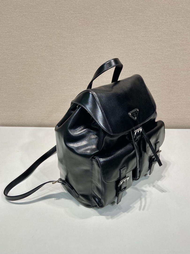 Prada 1BZ811 Leather Backpack Bag in Black