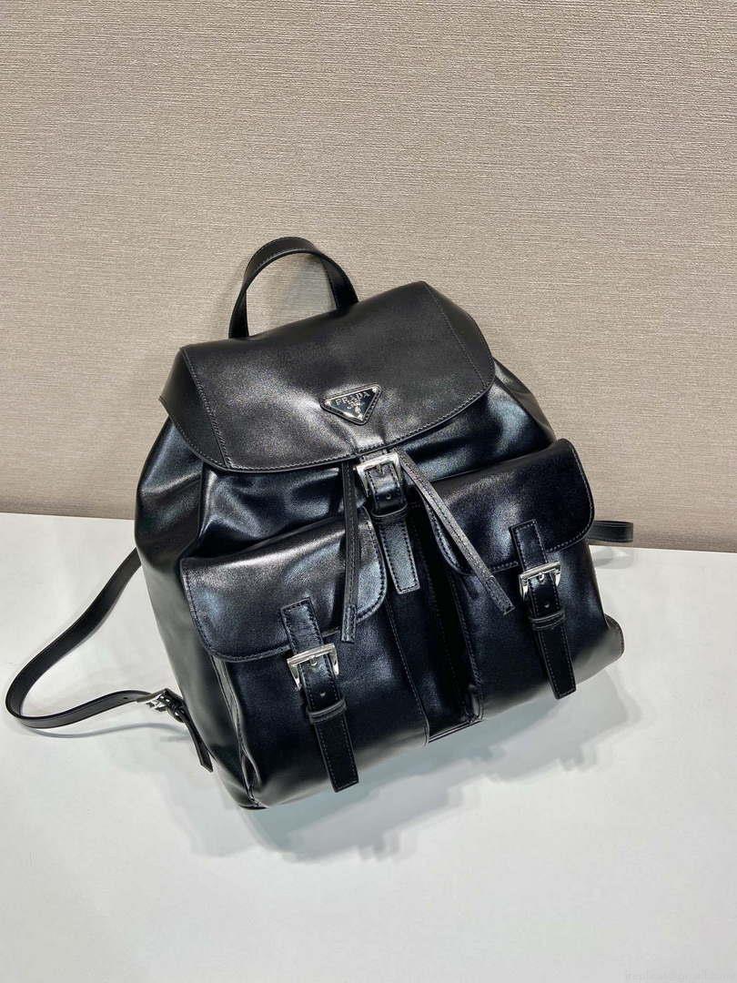 Prada 1BZ811 Leather Backpack Bag in Black