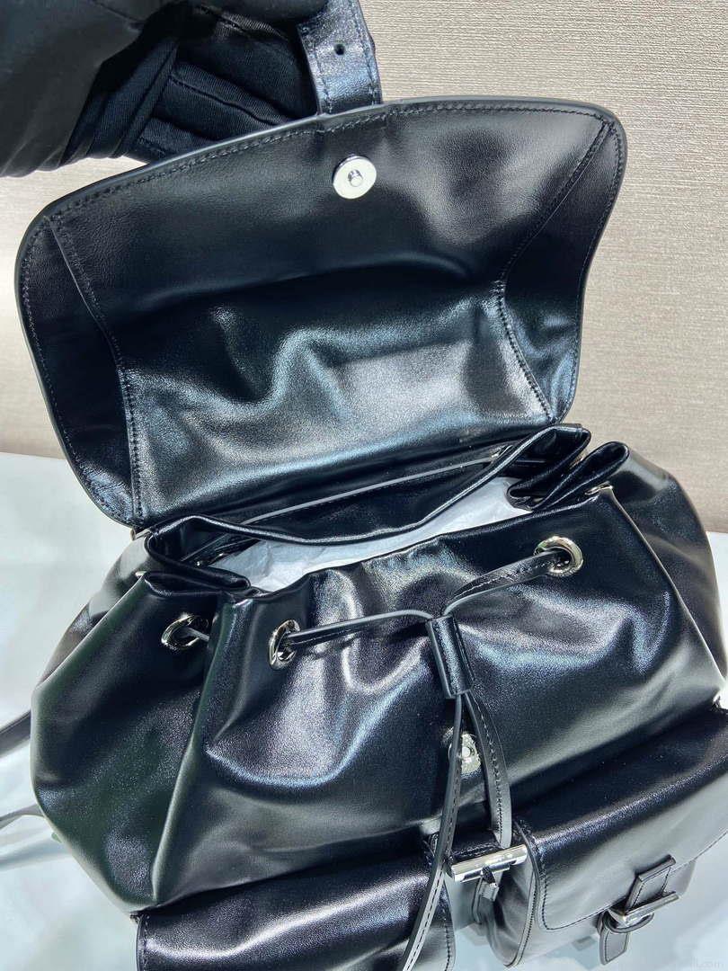 Prada 1BZ811 Leather Backpack Bag in Black