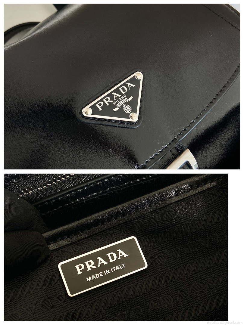 Prada 1BZ811 Leather Backpack Bag in Black