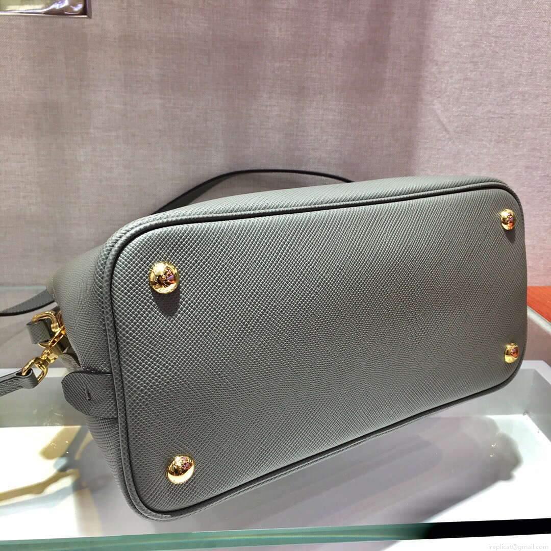Prada 1BA282 Medium Saffiano Leather Prada Matinee Bag Gray