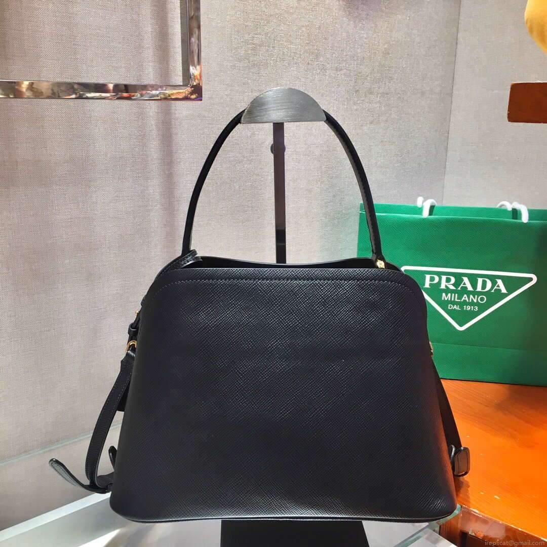 Prada 1BA282 Medium Saffiano Leather Prada Matinee Bag Black