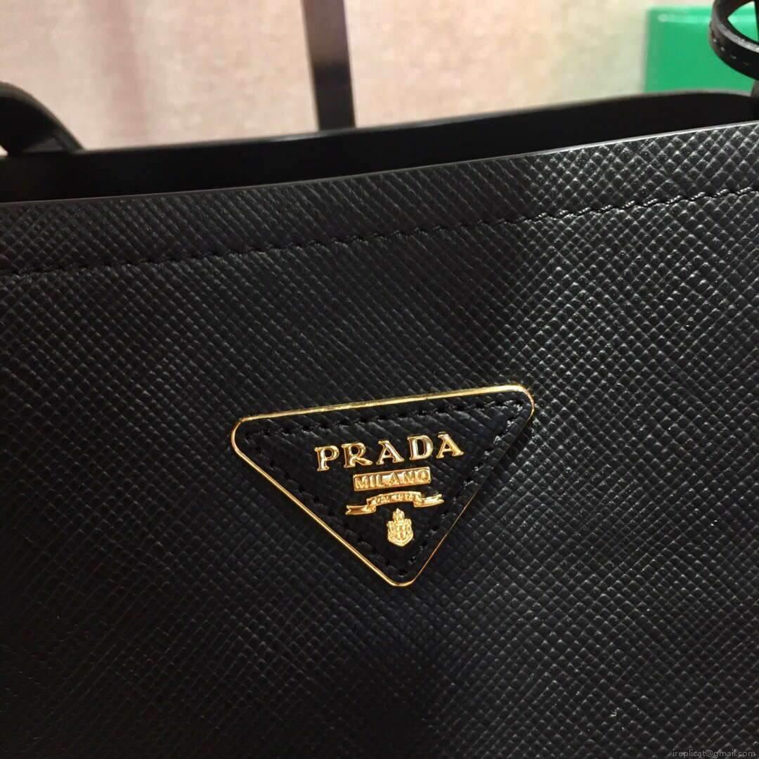 Prada 1BA282 Medium Saffiano Leather Prada Matinee Bag Black