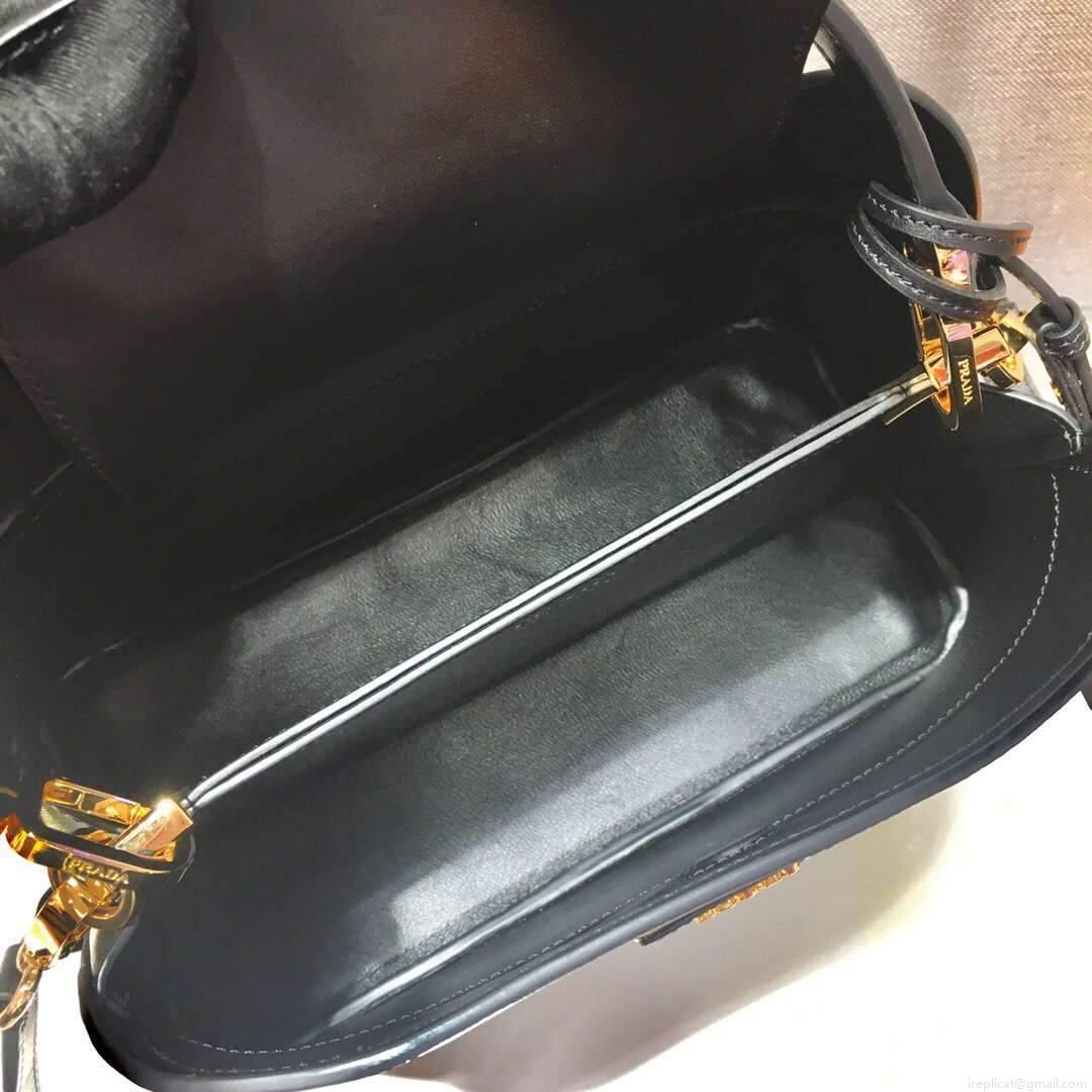Prada 1BA282 Medium Saffiano Leather Prada Matinee Bag Black