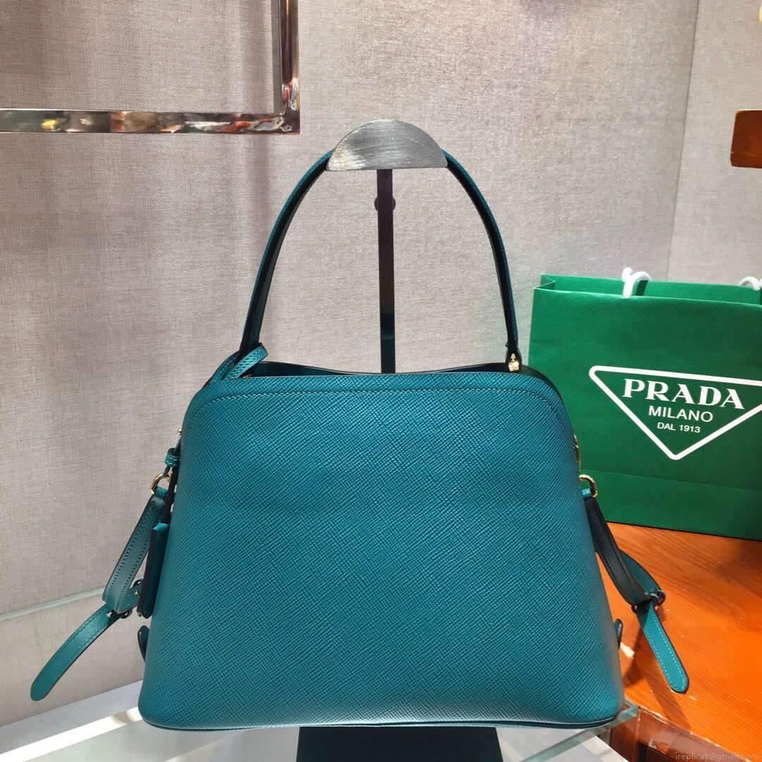 Prada 1BA282 Medium Saffiano Leather Prada Matinee Bag Blue