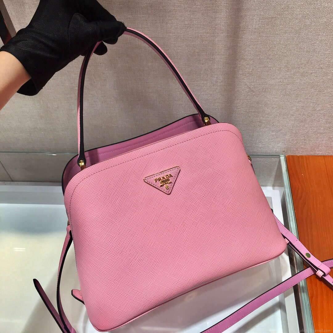 Prada 1BA282 Medium Saffiano Leather Prada Matinee Bag Pink