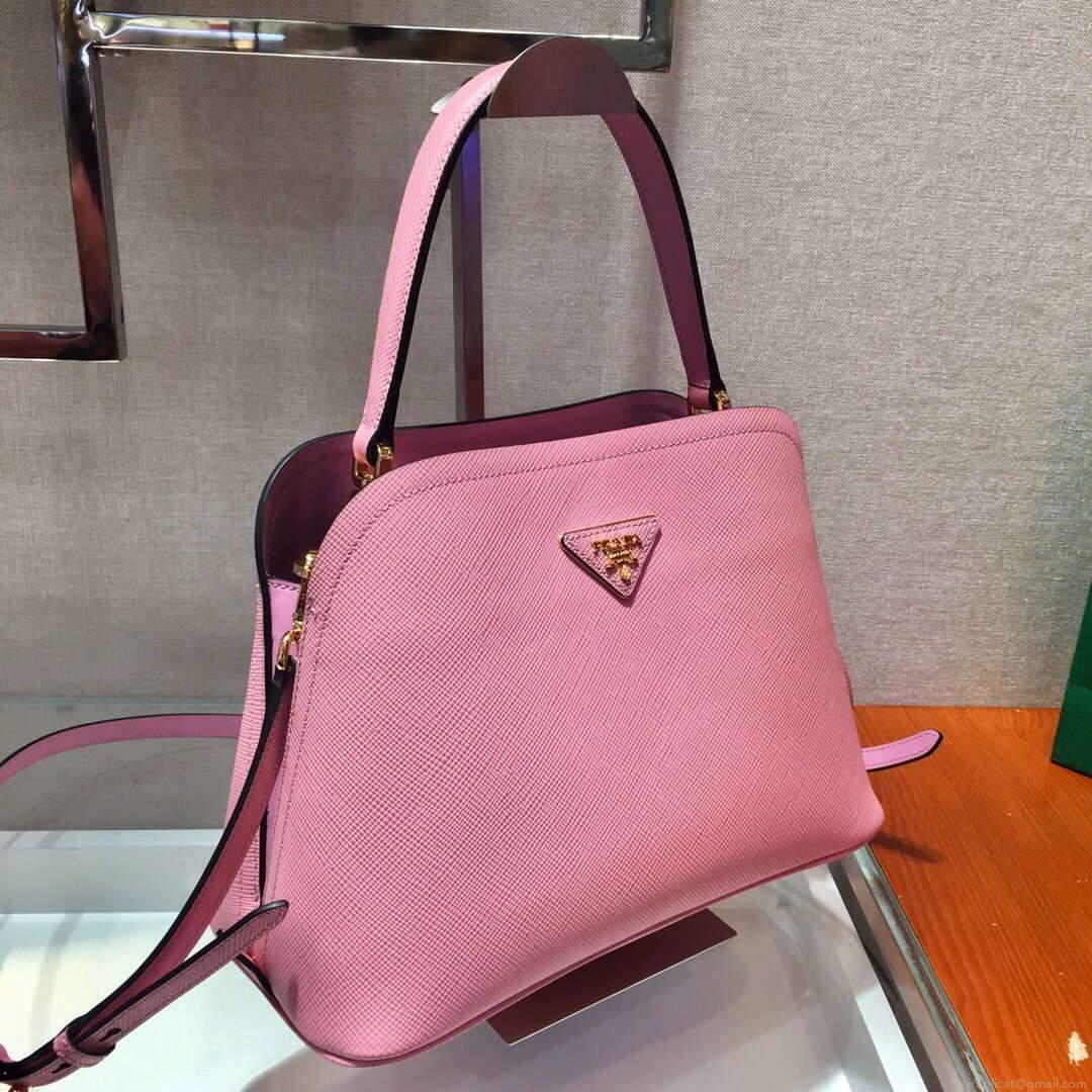 Prada 1BA282 Medium Saffiano Leather Prada Matinee Bag Pink