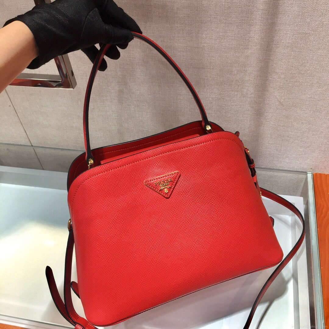 Prada 1BA282 Medium Saffiano Leather Prada Matinee Bag Red