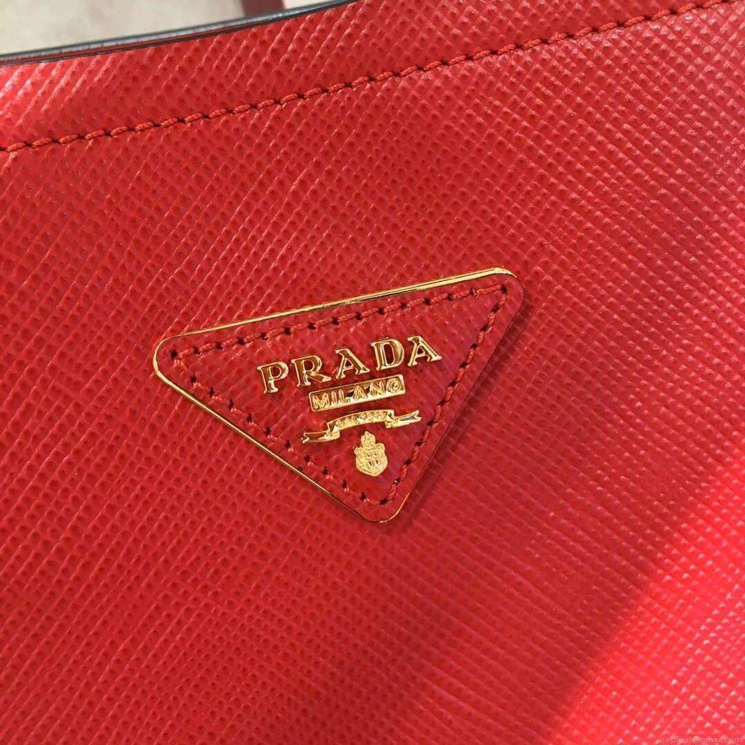 Prada 1BA282 Medium Saffiano Leather Prada Matinee Bag Red