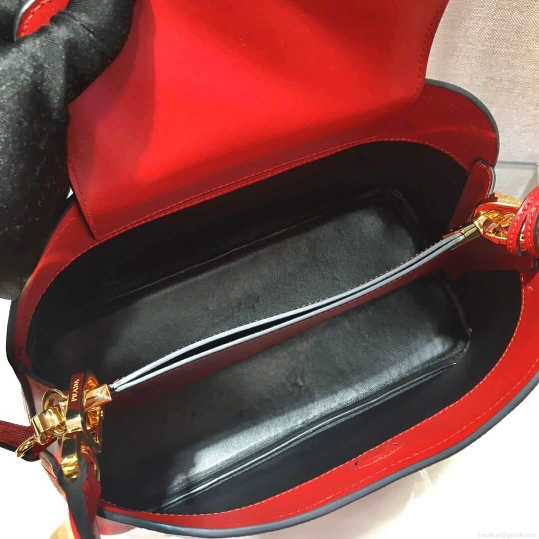 Prada 1BA282 Medium Saffiano Leather Prada Matinee Bag Red