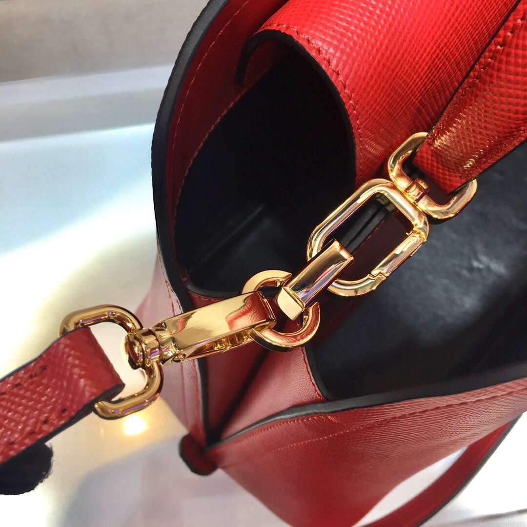 Prada 1BA282 Medium Saffiano Leather Prada Matinee Bag Red
