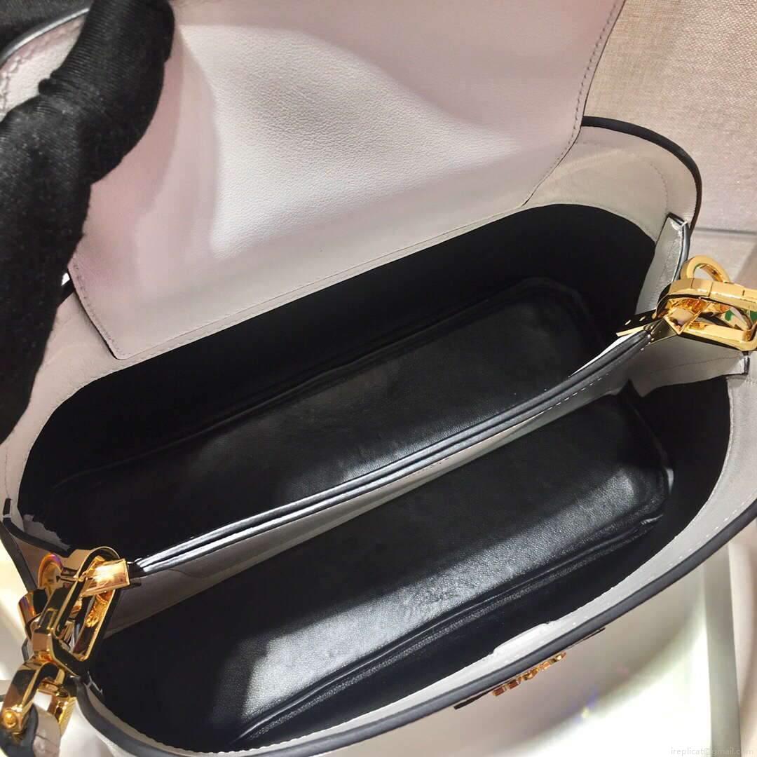 Prada 1BA282 Medium Saffiano Leather Prada Matinee Bag White