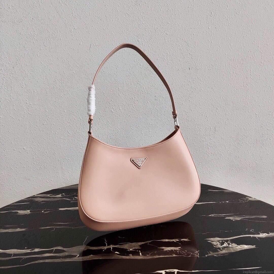 Prada 1BC499 Prada Cleo Brushed Leather Shoulder Bag in Pink