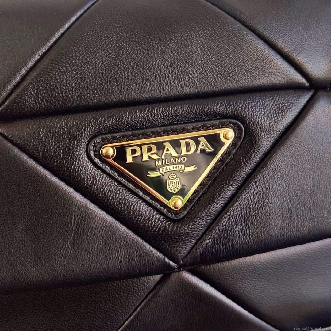 Prada 1BD292 Prada System nappa leather patchwork Bag Black