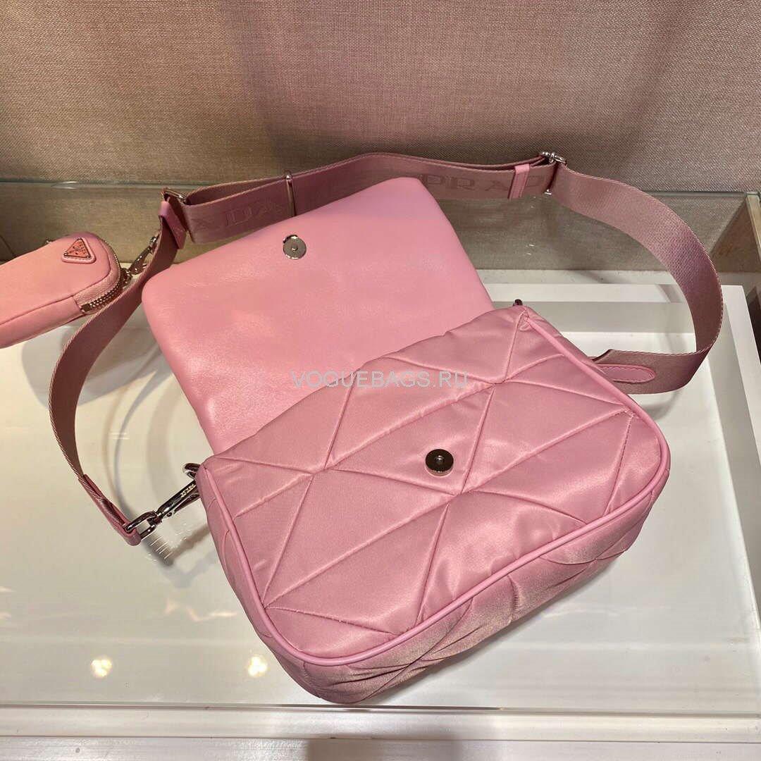 Prada 1BD292 Prada Three In One Nylon Shoulder Bag Pink