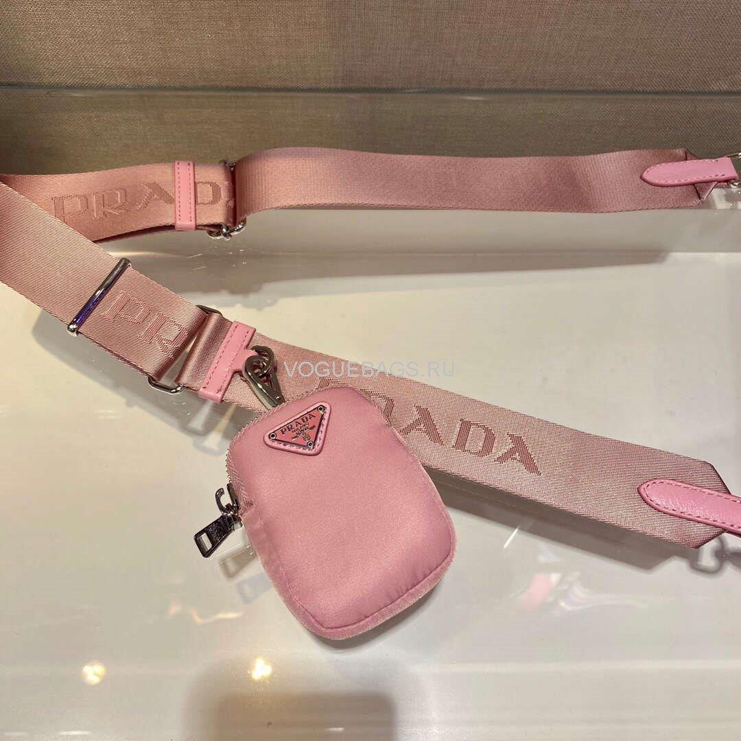 Prada 1BD292 Prada Three In One Nylon Shoulder Bag Pink