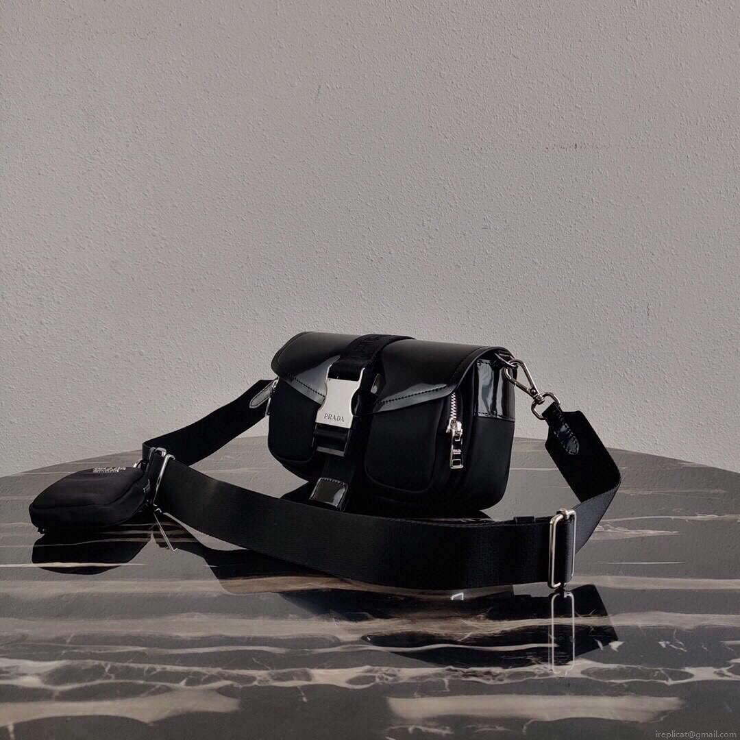 Prada 1BD295 Prada Pocket Nappa Leather Bag Black