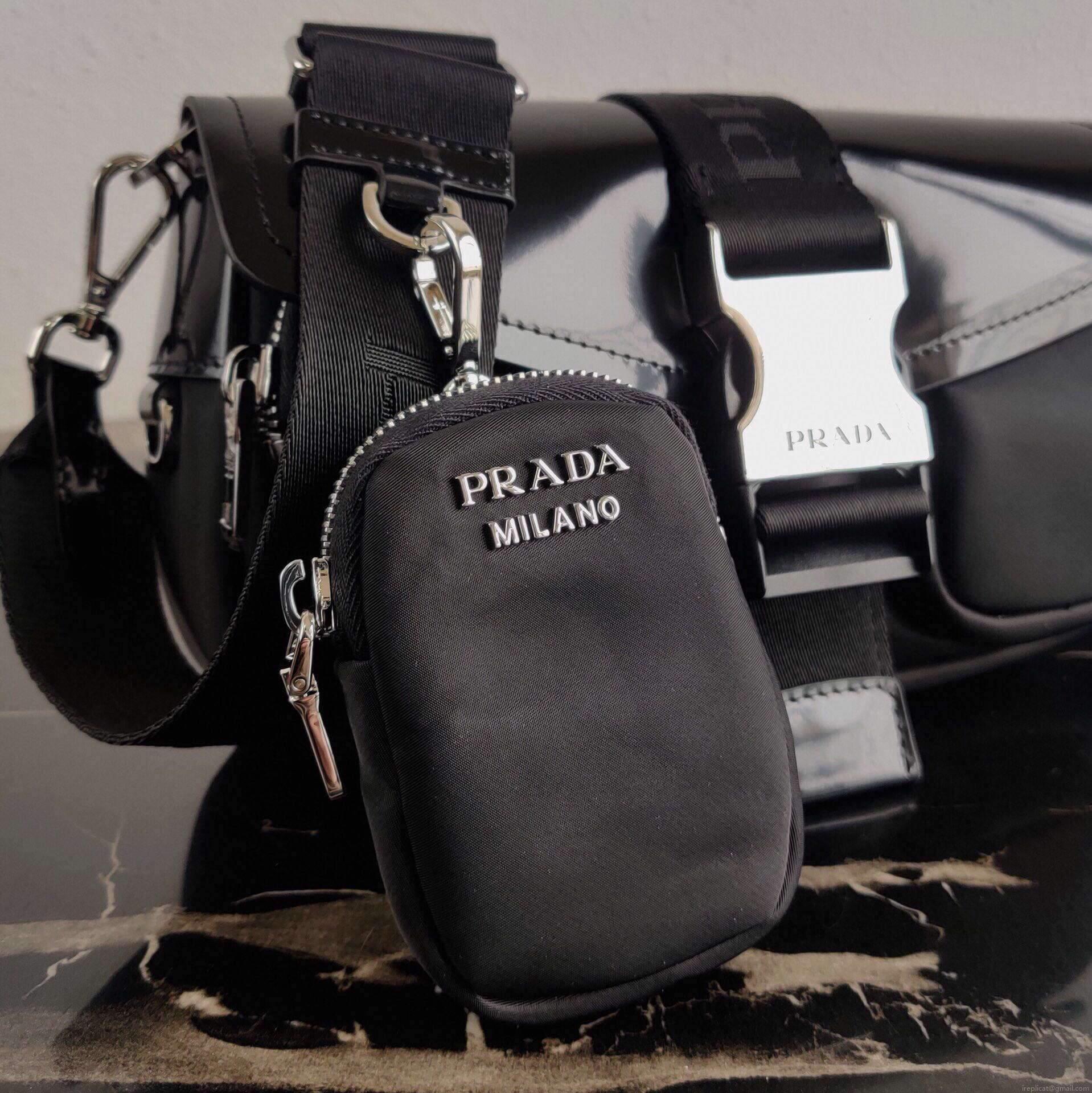 Prada 1BD295 Prada Pocket Nappa Leather Bag Black