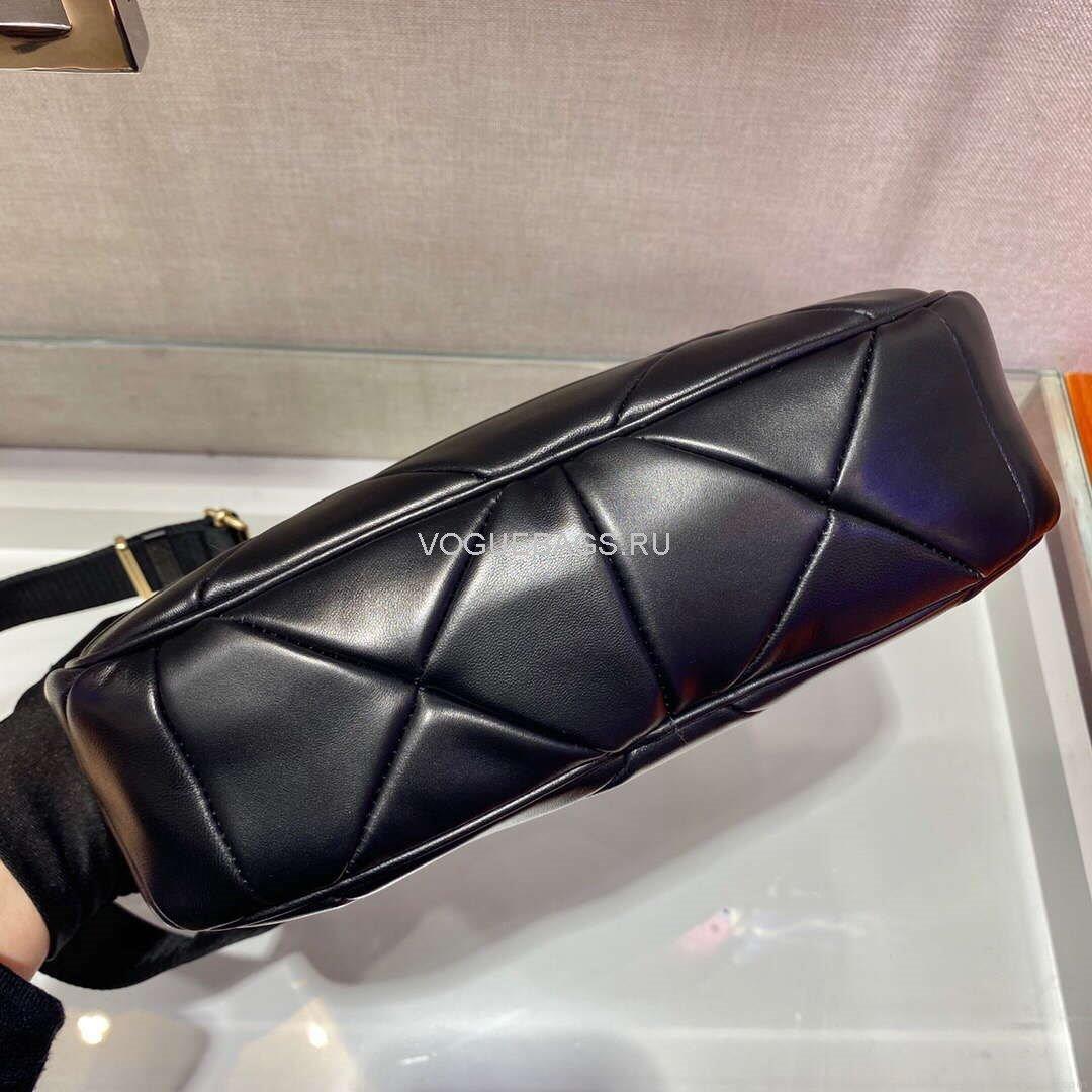 Prada 1BC151 Prada Padded Calfskin Shoulder Bag in Black